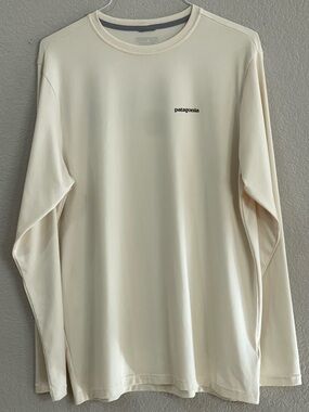 Patagonia Men’s Long Sleeve Crew Tee - Cream Size Large